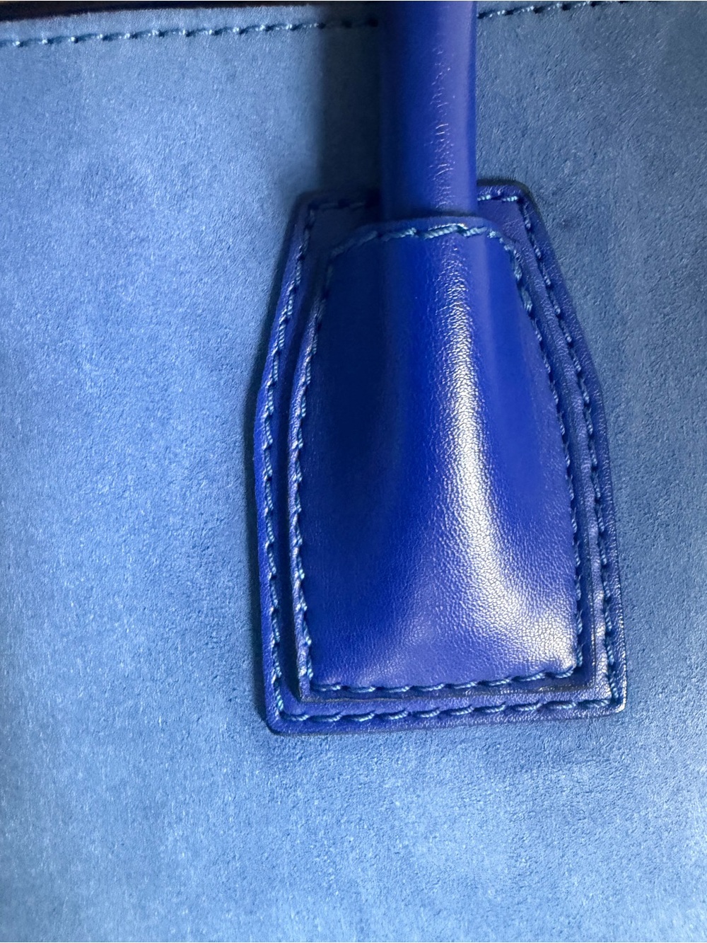 Stella McCartney Blue Faux Leather & Suede Cavendish Boston tote - Picture 6 of 14